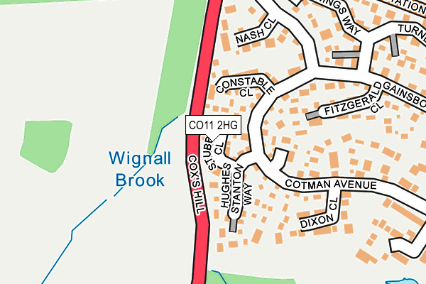 CO11 2HG map - OS OpenMap – Local (Ordnance Survey)