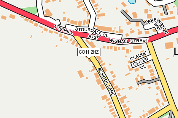 CO11 2HZ map - OS OpenMap – Local (Ordnance Survey)