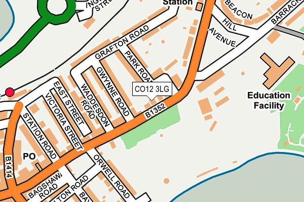 CO12 3LG map - OS OpenMap – Local (Ordnance Survey) CO12 3LG map - OS OpenMap – Local (Ordnance Survey)