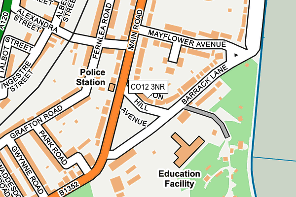 CO12 3NR map - OS OpenMap – Local (Ordnance Survey) CO12 3NR map - OS OpenMap – Local (Ordnance Survey)
