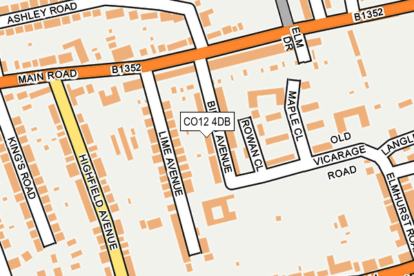 CO12 4DB map - OS OpenMap – Local (Ordnance Survey) CO12 4DB map - OS OpenMap – Local (Ordnance Survey)