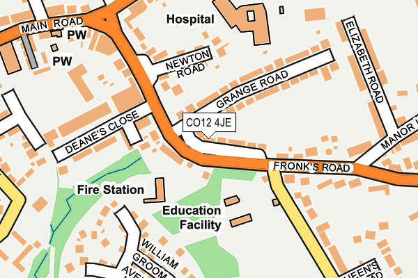 CO12 4JE map - OS OpenMap – Local (Ordnance Survey) CO12 4JE map - OS OpenMap – Local (Ordnance Survey)