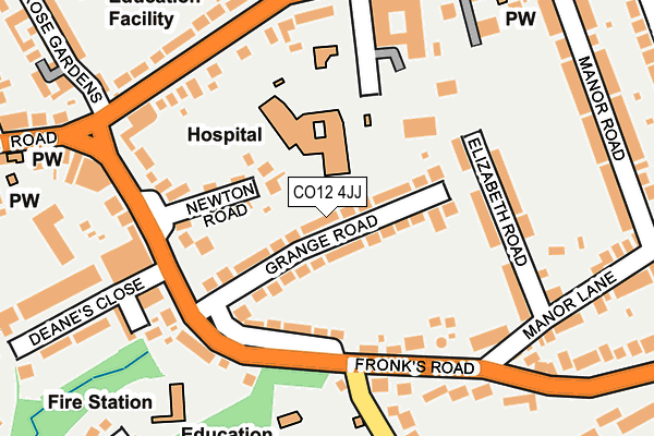 CO12 4JJ map - OS OpenMap – Local (Ordnance Survey) CO12 4JJ map - OS OpenMap – Local (Ordnance Survey)