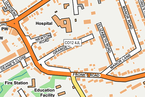 CO12 4JL map - OS OpenMap – Local (Ordnance Survey) CO12 4JL map - OS OpenMap – Local (Ordnance Survey)