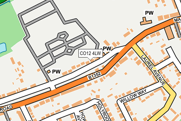 CO12 4LW map - OS OpenMap – Local (Ordnance Survey) CO12 4LW map - OS OpenMap – Local (Ordnance Survey)