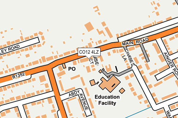 CO12 4LZ map - OS OpenMap – Local (Ordnance Survey)