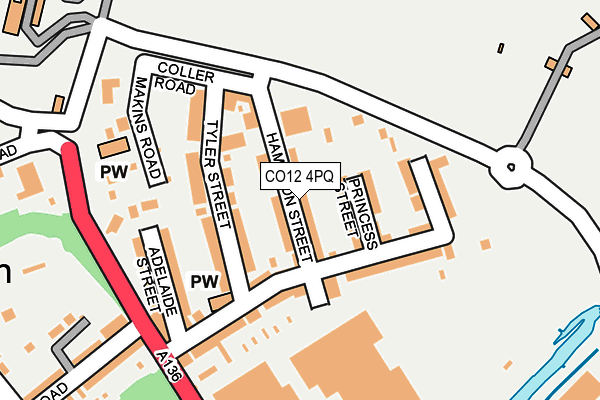 CO12 4PQ map - OS OpenMap – Local (Ordnance Survey) CO12 4PQ map - OS OpenMap – Local (Ordnance Survey)
