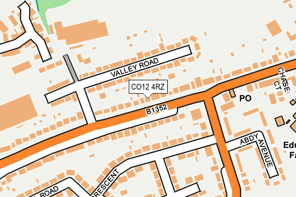 CO12 4RZ map - OS OpenMap – Local (Ordnance Survey) CO12 4RZ map - OS OpenMap – Local (Ordnance Survey)