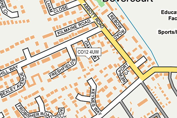 CO12 4UW map - OS OpenMap – Local (Ordnance Survey) CO12 4UW map - OS OpenMap – Local (Ordnance Survey)