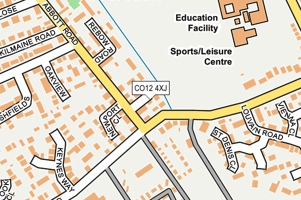 CO12 4XJ map - OS OpenMap – Local (Ordnance Survey)