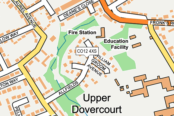 CO12 4XS map - OS OpenMap – Local (Ordnance Survey)
