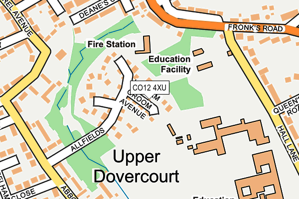 CO12 4XU map - OS OpenMap – Local (Ordnance Survey)