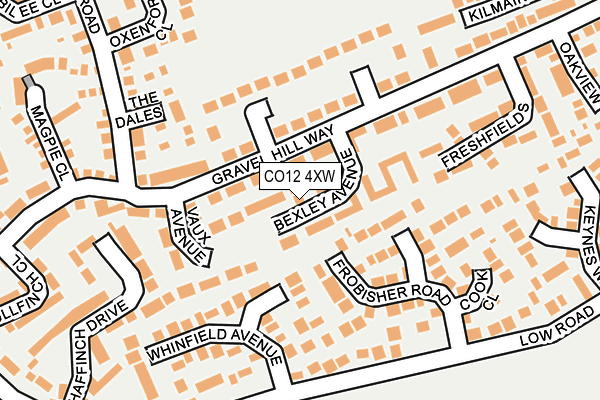 CO12 4XW map - OS OpenMap – Local (Ordnance Survey)