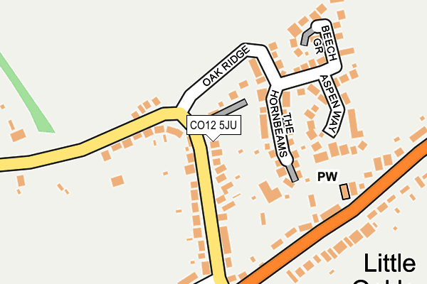 CO12 5JU map - OS OpenMap – Local (Ordnance Survey)