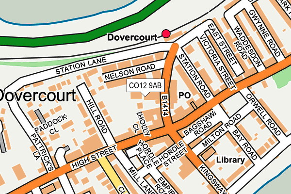 CO12 9AB map - OS OpenMap – Local (Ordnance Survey) CO12 9AB map - OS OpenMap – Local (Ordnance Survey)