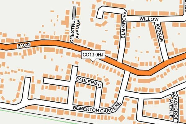 CO13 0HJ map - OS OpenMap – Local (Ordnance Survey)