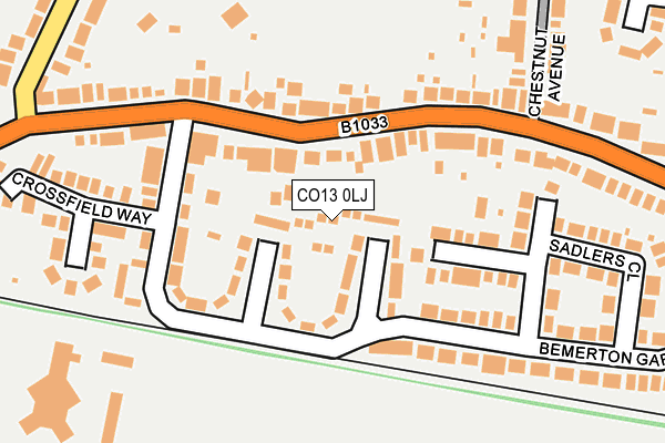 CO13 0LJ map - OS OpenMap – Local (Ordnance Survey) CO13 0LJ map - OS OpenMap – Local (Ordnance Survey)