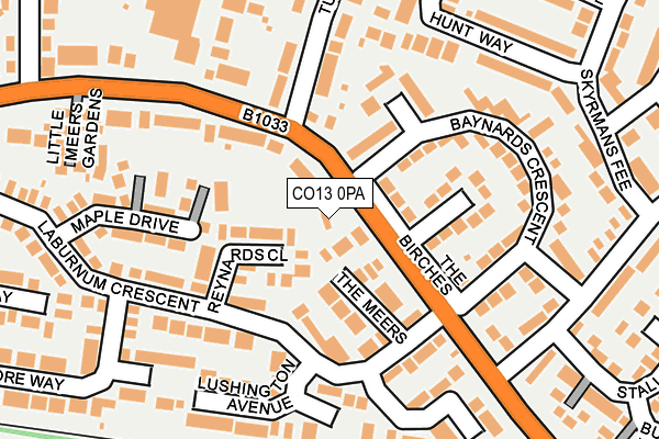 CO13 0PA map - OS OpenMap – Local (Ordnance Survey) CO13 0PA map - OS OpenMap – Local (Ordnance Survey)