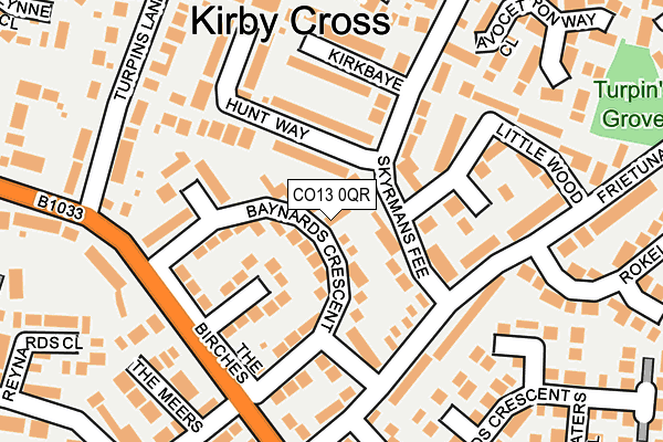 CO13 0QR map - OS OpenMap – Local (Ordnance Survey) CO13 0QR map - OS OpenMap – Local (Ordnance Survey)