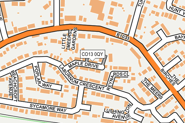 CO13 0QY map - OS OpenMap – Local (Ordnance Survey) CO13 0QY map - OS OpenMap – Local (Ordnance Survey)