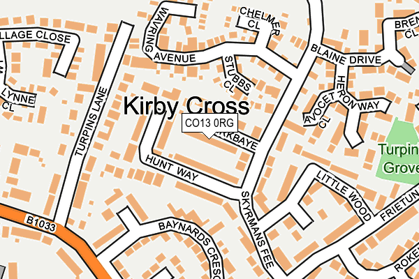 CO13 0RG map - OS OpenMap – Local (Ordnance Survey) CO13 0RG map - OS OpenMap – Local (Ordnance Survey)