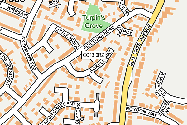 CO13 0RZ map - OS OpenMap – Local (Ordnance Survey) CO13 0RZ map - OS OpenMap – Local (Ordnance Survey)