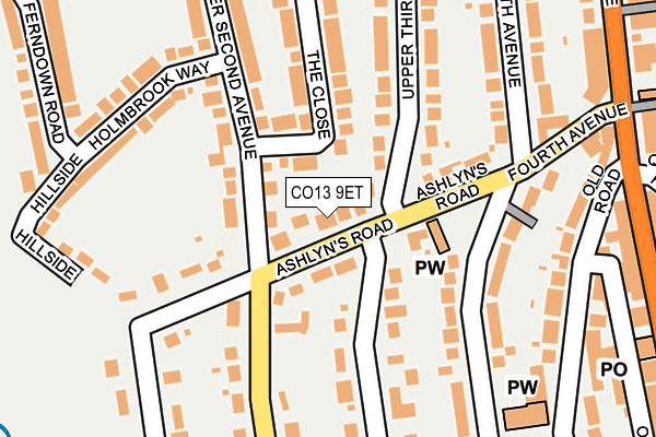 CO13 9ET map - OS OpenMap – Local (Ordnance Survey) CO13 9ET map - OS OpenMap – Local (Ordnance Survey)