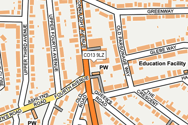 CO13 9LZ map - OS OpenMap – Local (Ordnance Survey)
