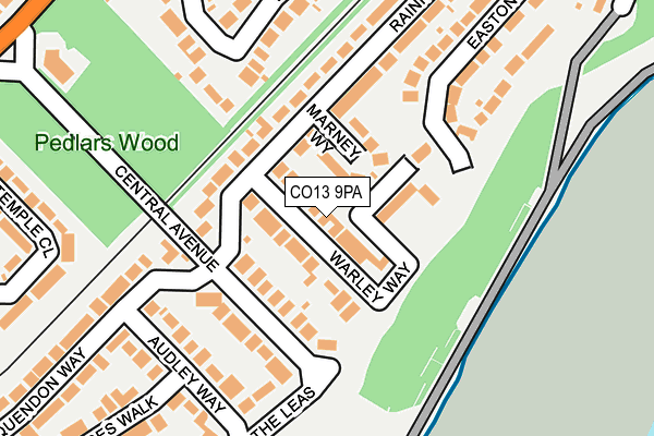 CO13 9PA map - OS OpenMap – Local (Ordnance Survey) CO13 9PA map - OS OpenMap – Local (Ordnance Survey)