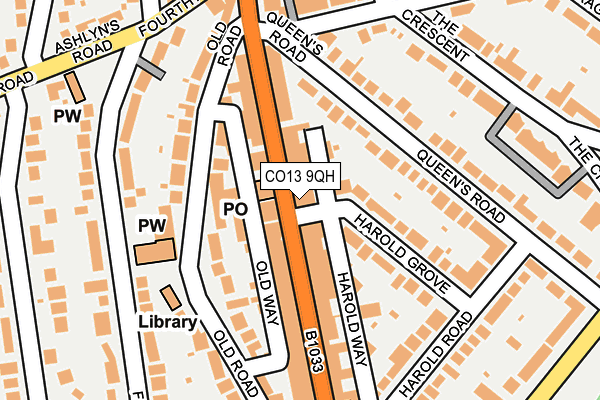 CO13 9QH map - OS OpenMap – Local (Ordnance Survey) CO13 9QH map - OS OpenMap – Local (Ordnance Survey)