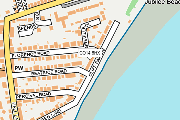 CO14 8HX map - OS OpenMap – Local (Ordnance Survey)