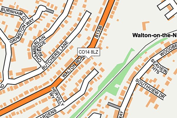 CO14 8LZ map - OS OpenMap – Local (Ordnance Survey) CO14 8LZ map - OS OpenMap – Local (Ordnance Survey)