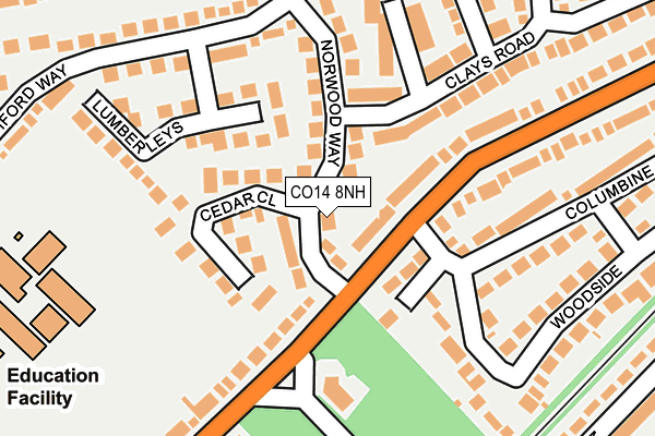 CO14 8NH map - OS OpenMap – Local (Ordnance Survey) CO14 8NH map - OS OpenMap – Local (Ordnance Survey)