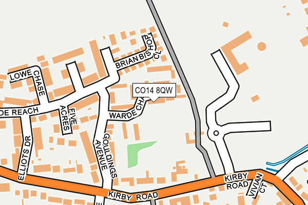 CO14 8QW map - OS OpenMap – Local (Ordnance Survey) CO14 8QW map - OS OpenMap – Local (Ordnance Survey)