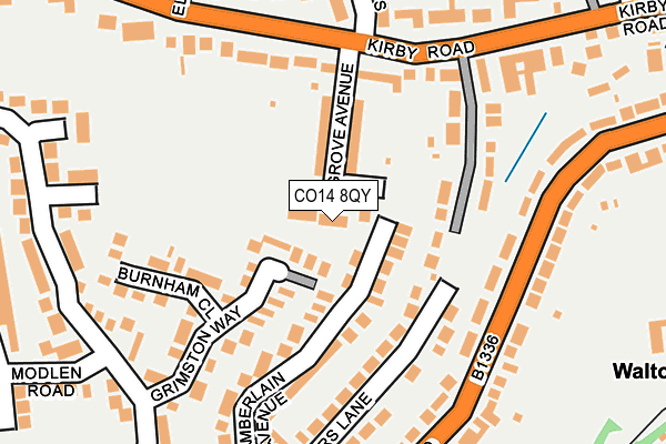 CO14 8QY map - OS OpenMap – Local (Ordnance Survey) CO14 8QY map - OS OpenMap – Local (Ordnance Survey)