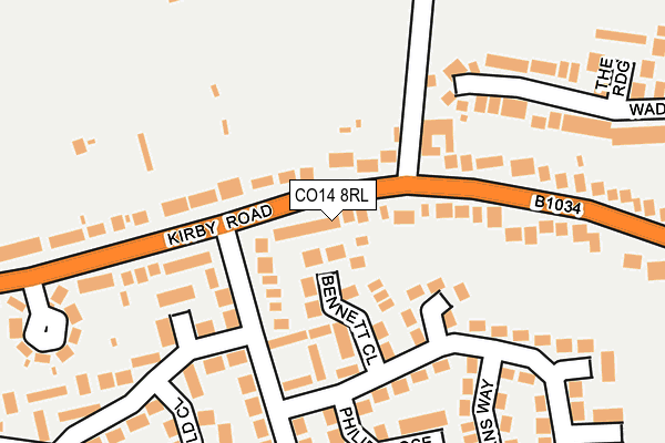 CO14 8RL map - OS OpenMap – Local (Ordnance Survey) CO14 8RL map - OS OpenMap – Local (Ordnance Survey)