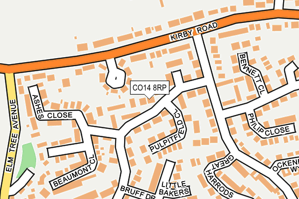 CO14 8RP map - OS OpenMap – Local (Ordnance Survey) CO14 8RP map - OS OpenMap – Local (Ordnance Survey)