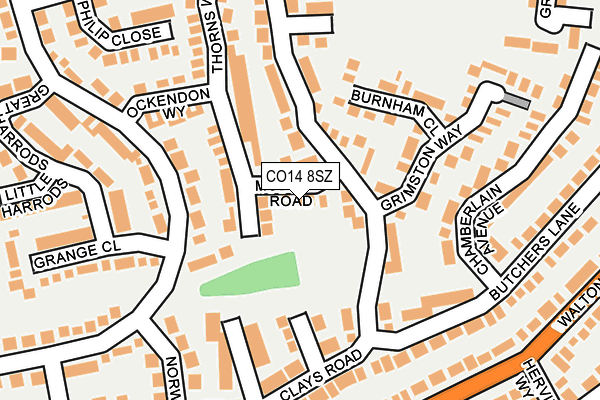 CO14 8SZ map - OS OpenMap – Local (Ordnance Survey) CO14 8SZ map - OS OpenMap – Local (Ordnance Survey)