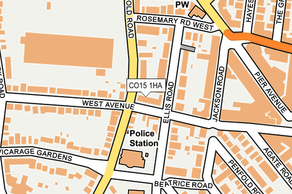 CO15 1HA map - OS OpenMap – Local (Ordnance Survey) CO15 1HA map - OS OpenMap – Local (Ordnance Survey)