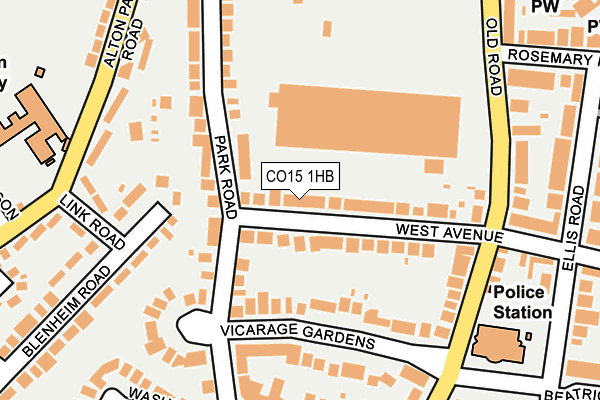CO15 1HB map - OS OpenMap – Local (Ordnance Survey)