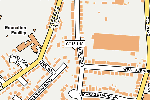 CO15 1HG map - OS OpenMap – Local (Ordnance Survey) CO15 1HG map - OS OpenMap – Local (Ordnance Survey)