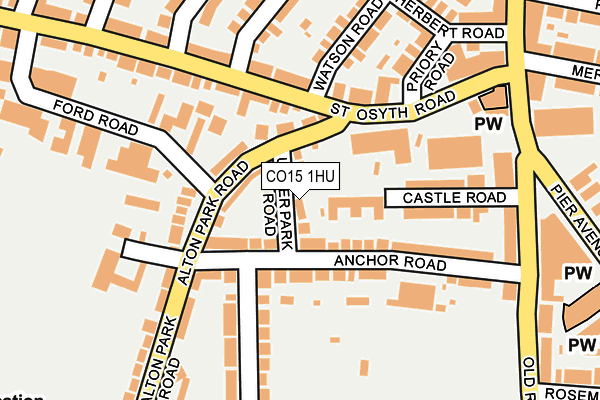 CO15 1HU map - OS OpenMap – Local (Ordnance Survey)