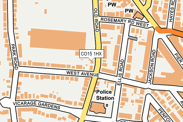 CO15 1HX map - OS OpenMap – Local (Ordnance Survey) CO15 1HX map - OS OpenMap – Local (Ordnance Survey)
