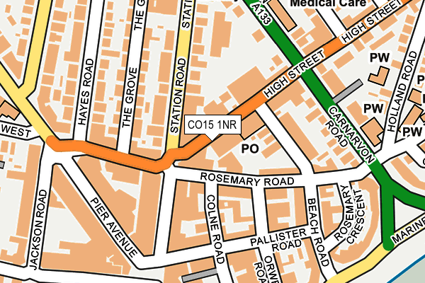 CO15 1NR map - OS OpenMap – Local (Ordnance Survey) CO15 1NR map - OS OpenMap – Local (Ordnance Survey)