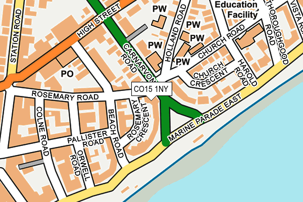 CO15 1NY map - OS OpenMap – Local (Ordnance Survey)