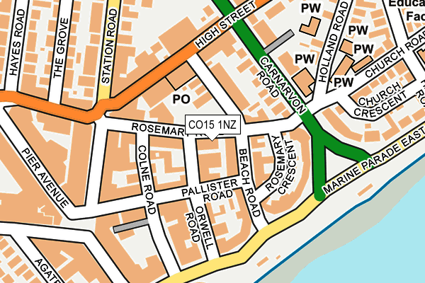 CO15 1NZ map - OS OpenMap – Local (Ordnance Survey) CO15 1NZ map - OS OpenMap – Local (Ordnance Survey)