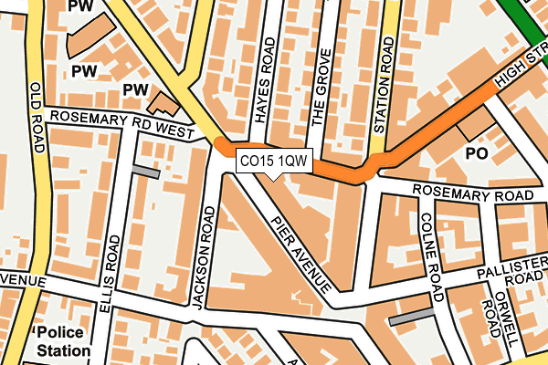 CO15 1QW map - OS OpenMap – Local (Ordnance Survey) CO15 1QW map - OS OpenMap – Local (Ordnance Survey)