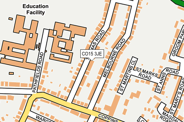 CO15 3JE map - OS OpenMap – Local (Ordnance Survey)