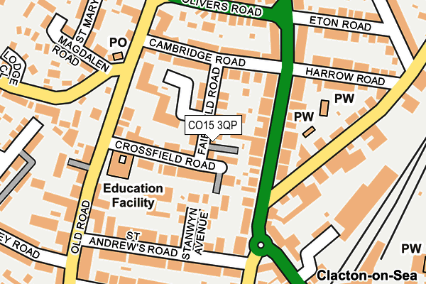 CO15 3QP map - OS OpenMap – Local (Ordnance Survey) CO15 3QP map - OS OpenMap – Local (Ordnance Survey)