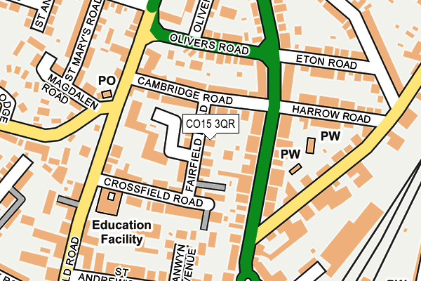 CO15 3QR map - OS OpenMap – Local (Ordnance Survey) CO15 3QR map - OS OpenMap – Local (Ordnance Survey)